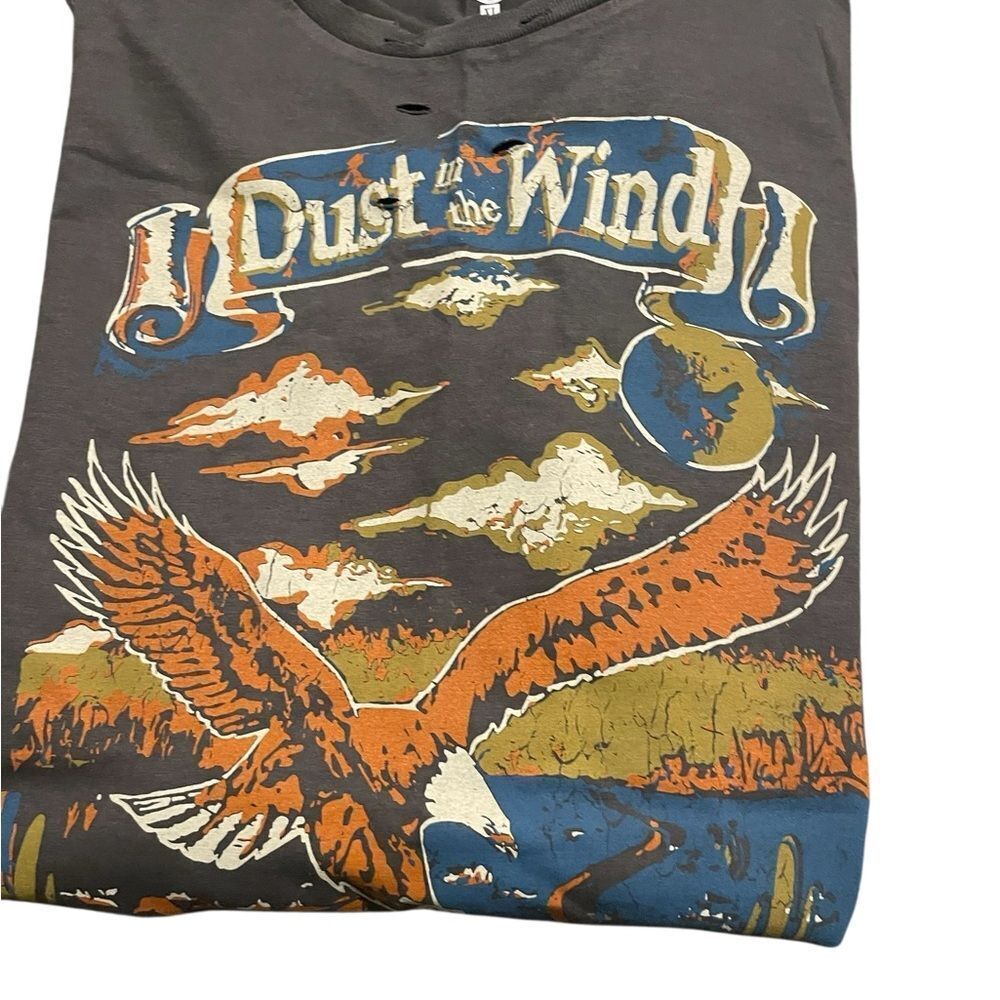 Country Deep Graphic Tee with Eagle and Dust in the Wind Design ladies XL